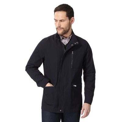 Big and tall navy funnel neck jacket